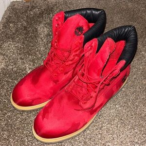 Size 13 Red Timberlands